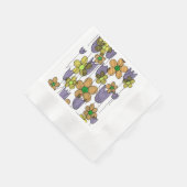 Retro-Blumen-Strichzeichnung Muster Papiertücher Serviette (Ecke)