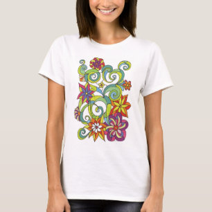 Retro Blumen-T-Shirt T-Shirt
