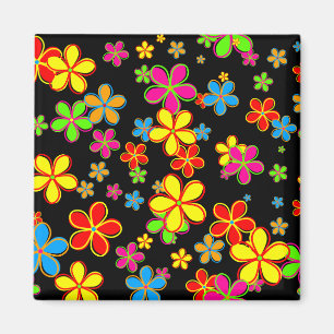 Retro Blumen-Tapete Magnet