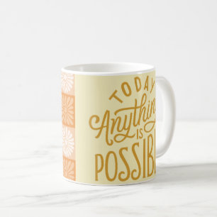 Retro-Blumen-Tasse 'Heute ist alles möglich' – Pos Kaffeetasse