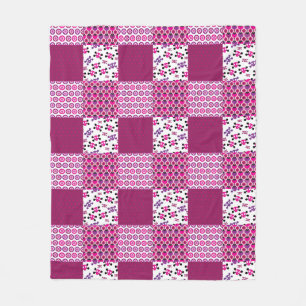 Retro-Blumen-Totenkopf-Polka-Dot Fleecedecke