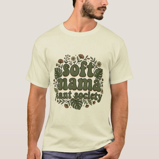 Retro-Blumen-Typografie-Design T-Shirt (Vorderseite)