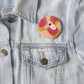 Retro-Blumen und Wellen Button (Beispiel)