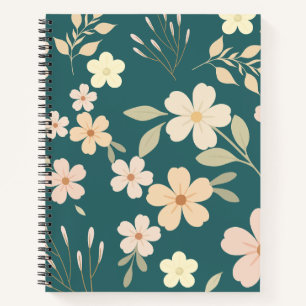 Retro-Blumen-Vibe-Notizbuch Notizblock