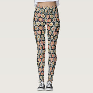 Retro-Blumen-Vintage-Gänseblümchen-Druck-Leggings Leggings