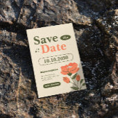 Retro-Blumen-Vintage-Garten Save The Date