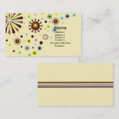 Retro Blumen Visitenkarte (Vorne/Hinten)