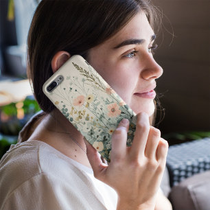 Retro-Blumen-Watercolor-Tapete Abstrakte Blumen Case-Mate iPhone Hülle