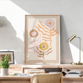 Retro-Blumenart II Poster