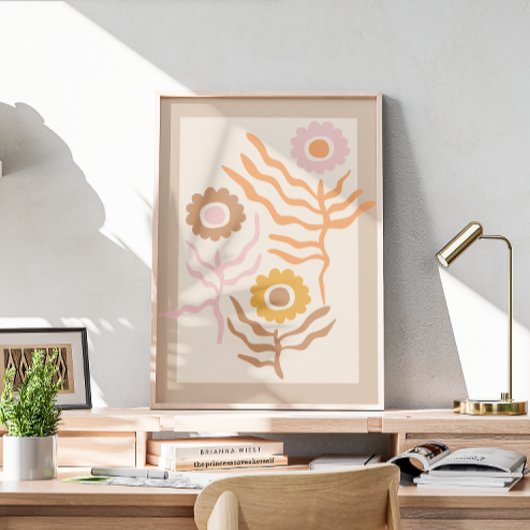 Retro-Blumenart II Poster