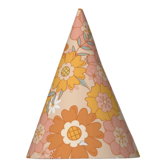 Retro Blumenbäckerchen Geburtstag Partyhütchen (Rechts)