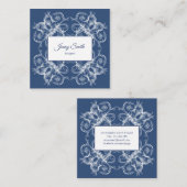 Retro Blumenbarock Quadratische Visitenkarte (Vorne/Hinten)