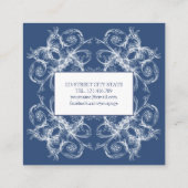 Retro Blumenbarock Quadratische Visitenkarte (Rückseite)