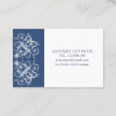 Retro Blumenbarock Visitenkarte (Rückseite)