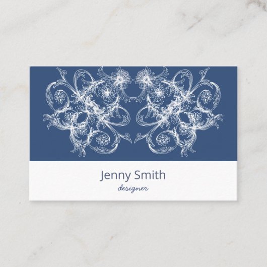 Retro Blumenbarock Visitenkarte (Vorderseite)