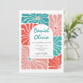 Retro-Blumenblume Einladung (Stehend Vorderseite)