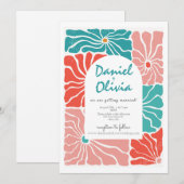 Retro-Blumenblume Einladung (Vorne/Hinten)