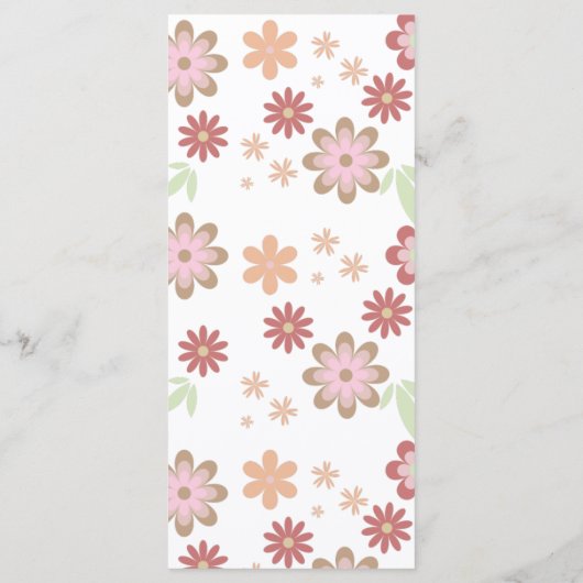 Retro-Blumenbrunch und Bubbly-Brautparty Menükarte (Rückseite)