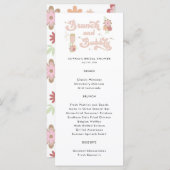 Retro-Blumenbrunch und Bubbly-Brautparty Menükarte (Vorne/Hinten)