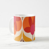 Retro-Blumendesign Kaffeetasse (Vorderseite Links)