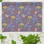 Retro-Blumendesign mit Blumen und Früchten. Geschirrtuch (Gefaltet)
