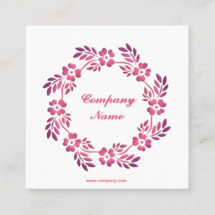 Retro Blumenelement Quadratische Visitenkarte