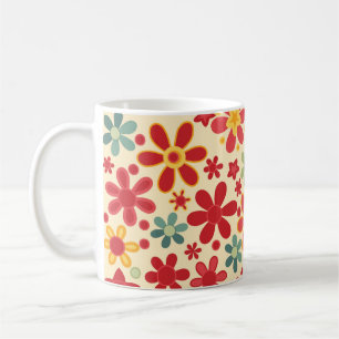 Retro. Blumenelemente Kaffeetasse