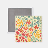 Retro. Blumenelemente Magnet (Vorderseite/Rückseite)