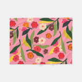 Retro-Blumenfelder Fleecedecke (Vorderseite (Horizontal))