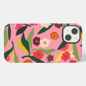 Retro-Blumenfelder iPhone Hülle (Rückseite (Horizontal))