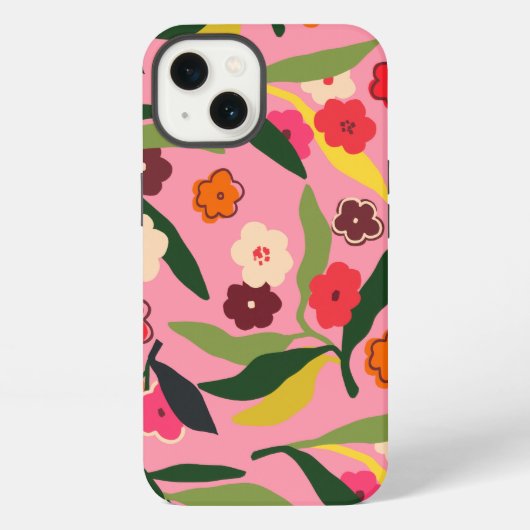 Retro-Blumenfelder iPhone Hülle (Rückseite)