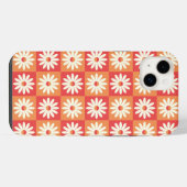 Retro-Blumenfusion iPhone Hülle (Rückseite (Horizontal))