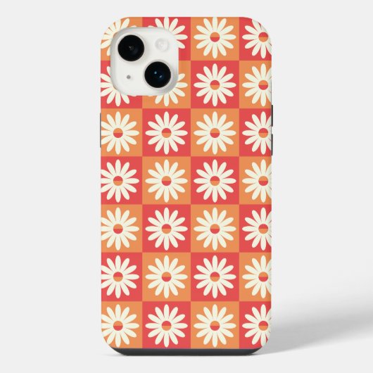 Retro-Blumenfusion iPhone Hülle (Rückseite)