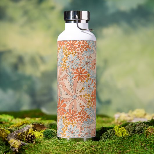 Retro-Blumengarten-Muster Trinkflasche (Außenbereich)