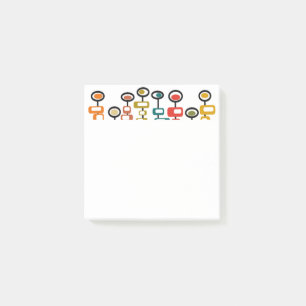 Retro-Blumengarten Post-it Klebezettel