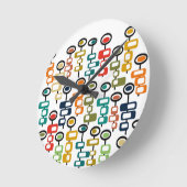 Retro-Blumengarten Runde Wanduhr (Winkel)