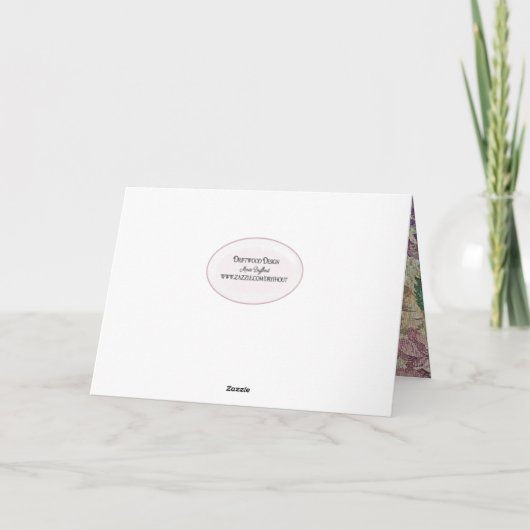 Retro-Blumengeschmack Geburtstag Karte (Rückseite)