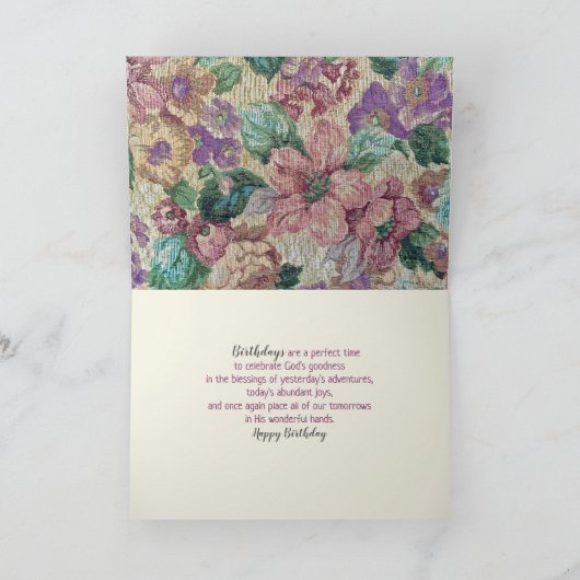 Retro-Blumengeschmack Geburtstag Karte (Innenseite)