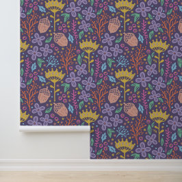 Retro Blumengestalt mit fantasievollen Blume. Tapete