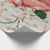 Retro Blumengewebedruck Geschenkpapier (Ecke)