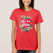 Retro Blumenherz Sei mein roter Valentinstag T-Shirt (Vorderseite)
