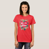 Retro Blumenherz Sei mein roter Valentinstag T-Shirt (Vorne ganz)