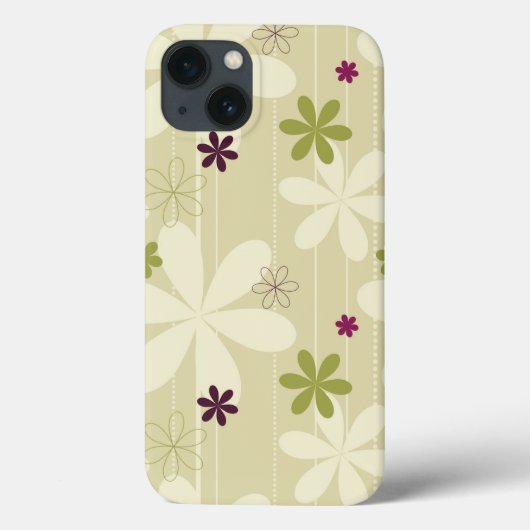 Retro Blumenhintergrund Case-Mate iPhone Hülle (Rückseite)
