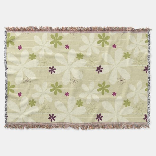 Retro Blumenhintergrund Decke (Vorderseite)