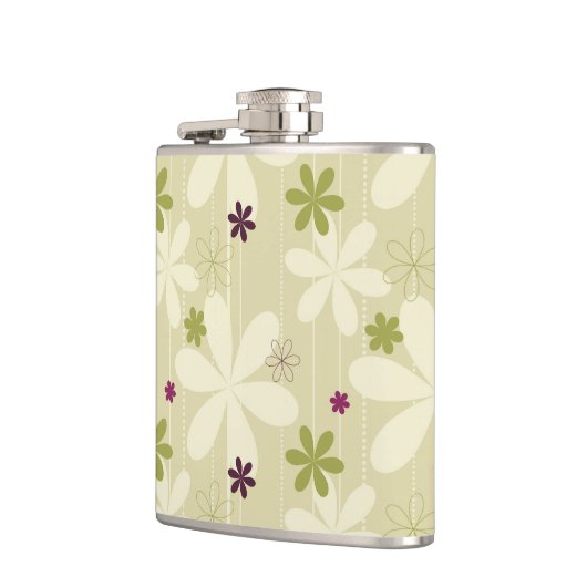 Retro Blumenhintergrund Flachmann (Links)