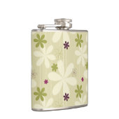 Retro Blumenhintergrund Flachmann (Rechts)