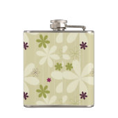 Retro Blumenhintergrund Flachmann (Rückseite)