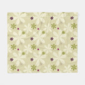 Retro Blumenhintergrund Fleecedecke (Vorderseite (Horizontal))