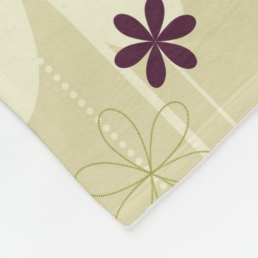 Retro Blumenhintergrund Fleecedecke (Ecke)