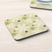 Retro Blumenhintergrund Getränkeuntersetzer (Linke Seite)